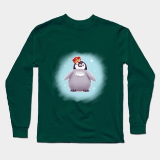 Emperor Penguin Chick 1 (Background) Long Sleeve T-Shirt